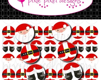 INSTANT DOWNLOAD - Santa Claus Ornament Bottlecap Images Bottle Cap Disc-Its Scrapbooking Boutique Digital Collage Art Sheet