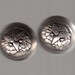 4 silvery metal german owl buttons 3/4"