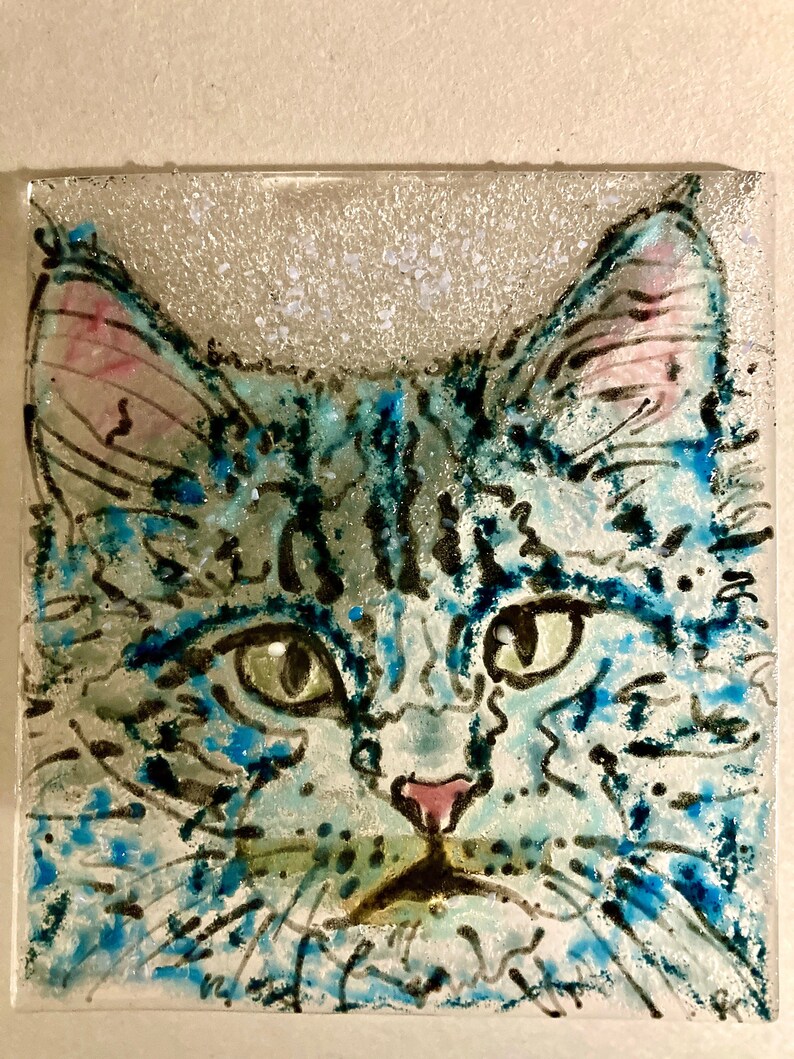 Blue Cat Night Light/ / Girl's Blue Bedroom Decor/bathroom - Etsy