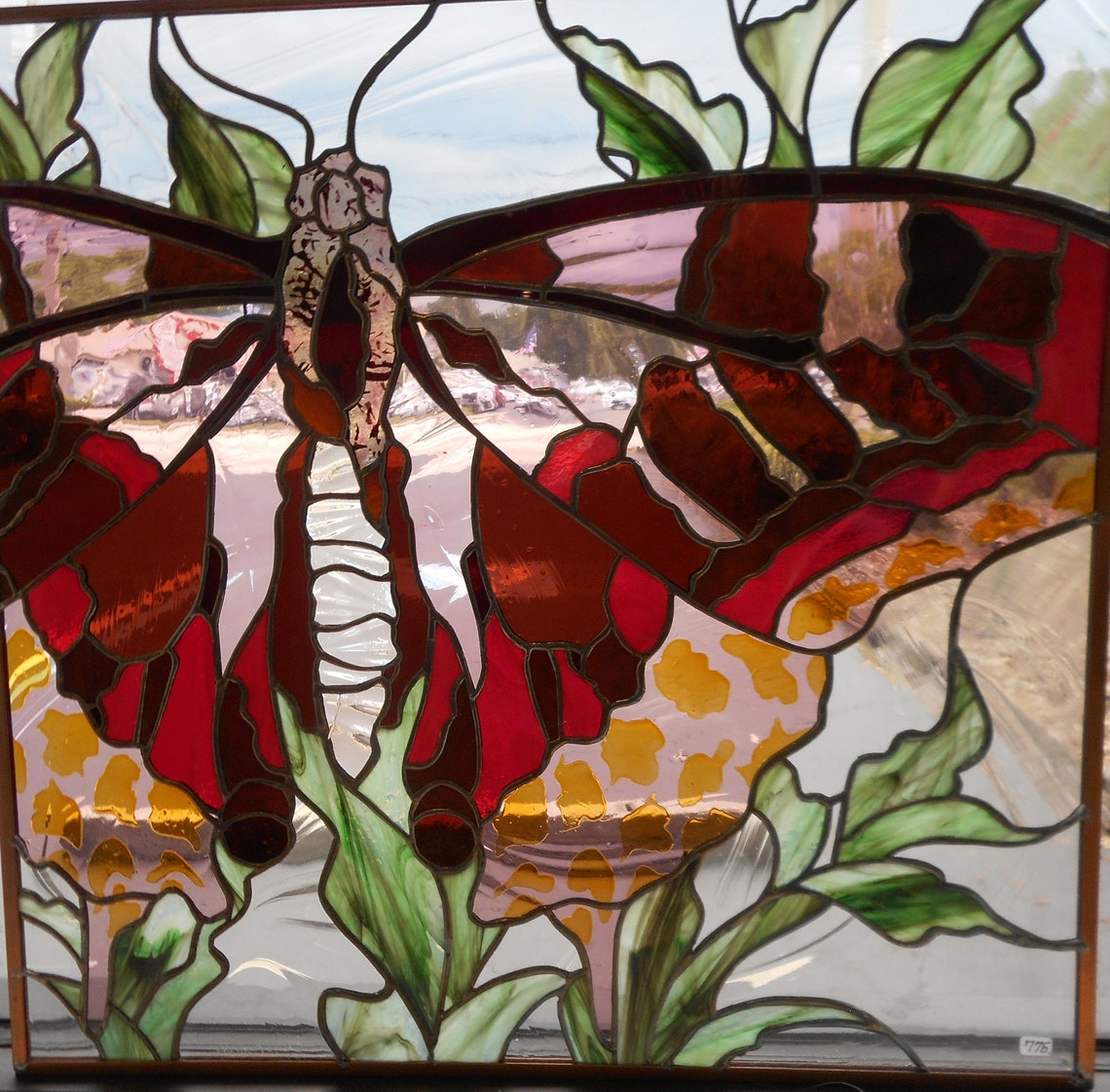 Butterfly Stained Glass Panel/Butterfly Window / Stained Glass Etsy