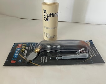 StarMax Pistol Grip glass cutter w 4oz cutting oil Brand New