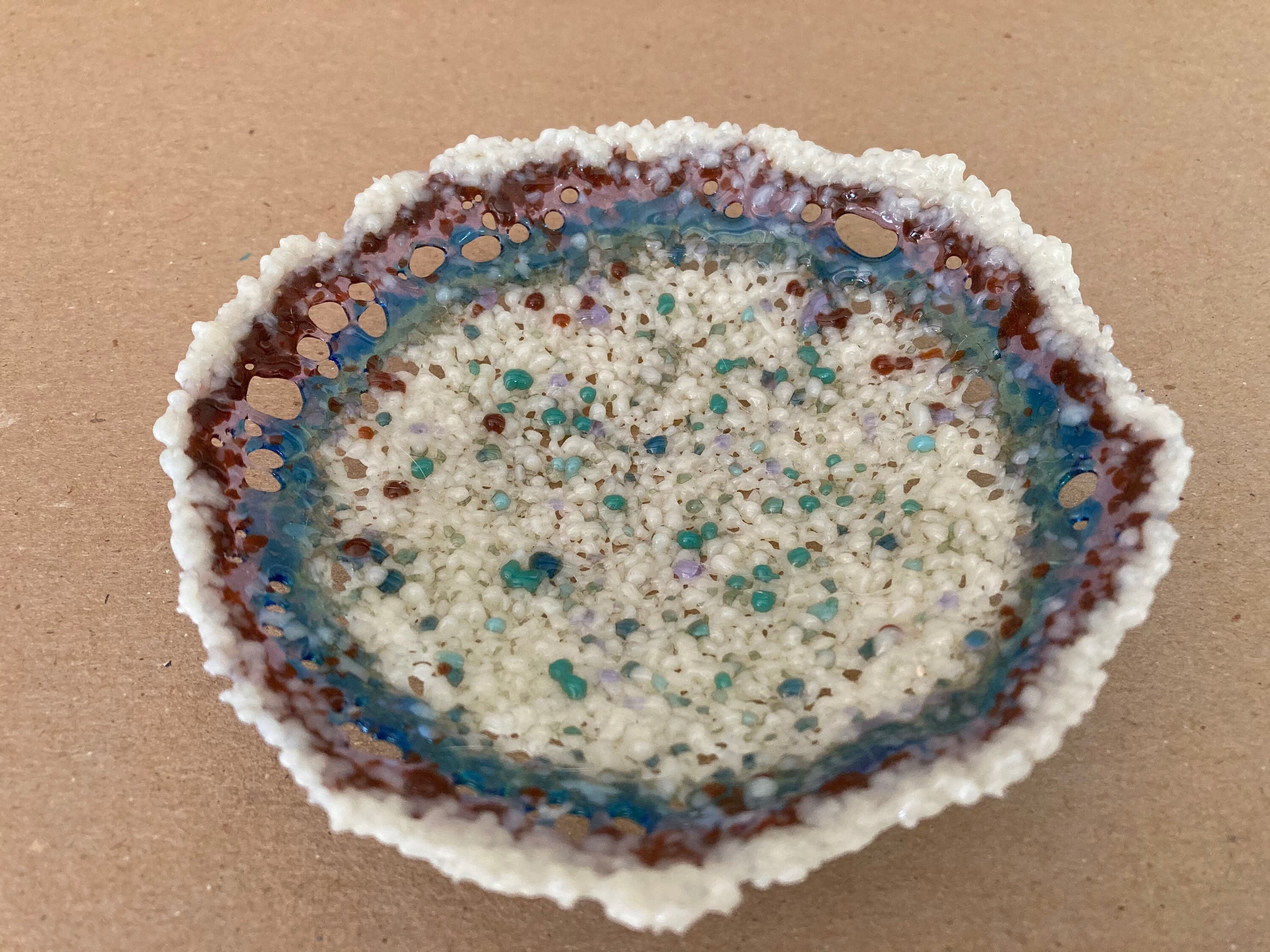 Organic Fused Glass Frit Bowl/Contemporary Glass Art Bowl/Home Etsy