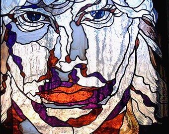 Custom portrait in stained glass
