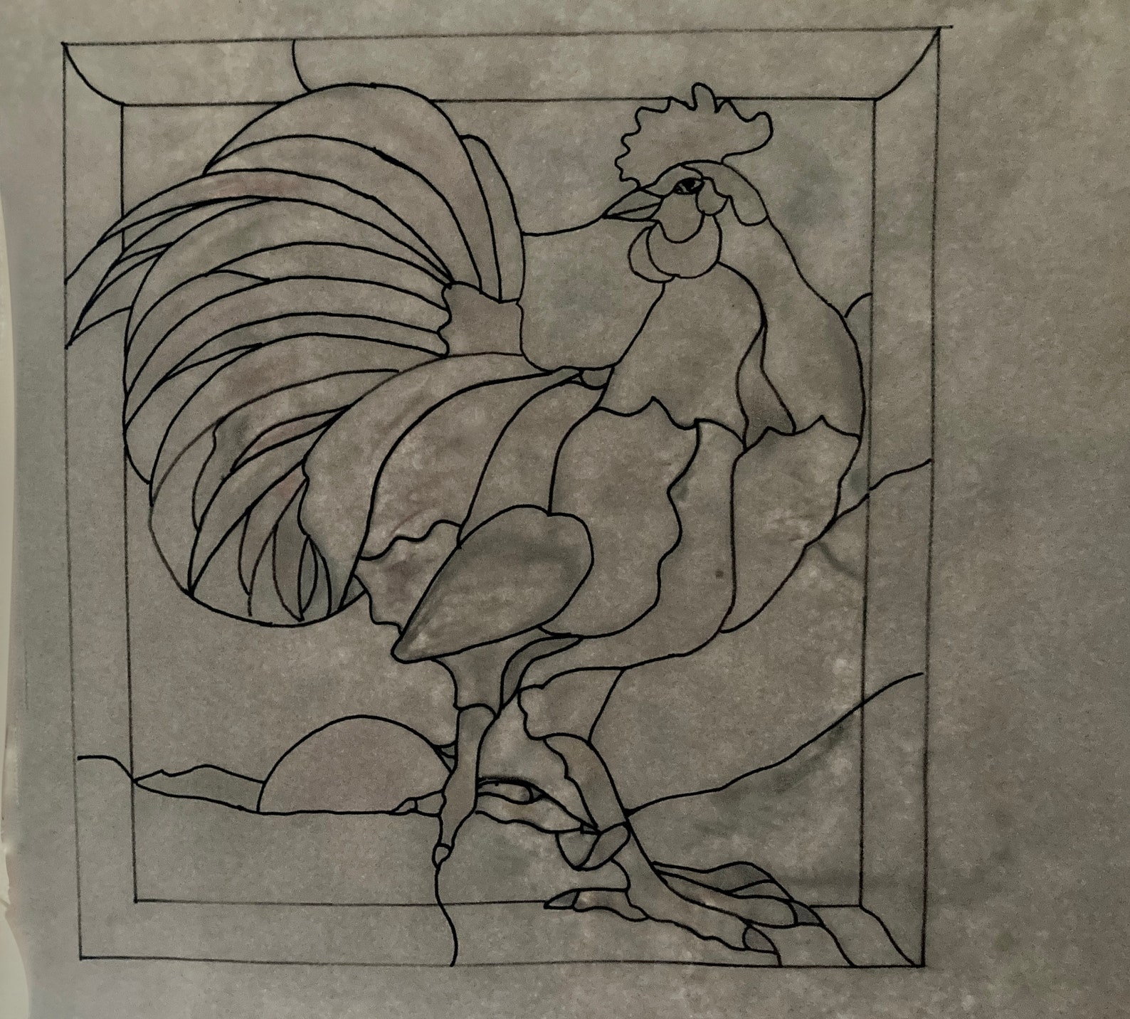 Rooster Pattern for stained glass or mosaic/DIY Kitchen decor Etsy