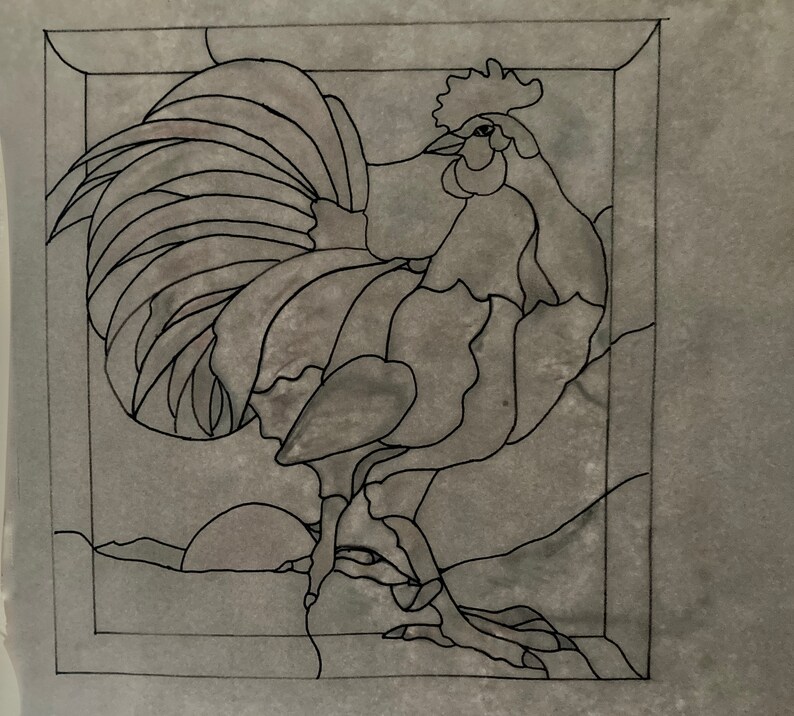 rooster pattern for stained glass or mosaicdiy kitchen