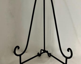 20” iron tripod display stand easel  for glass, pottery, art, bronze color, New