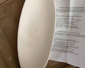 Bullseye 18” long oval mold , #8951 excellent condition, fused glass slumping bowl