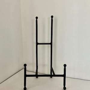 15” large iron display stand heavy + secure for glass, pottery, art