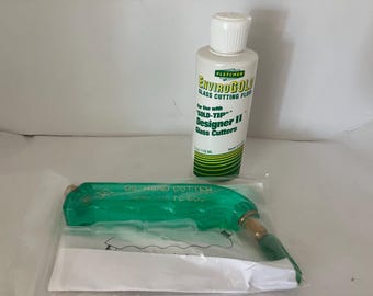 Toyo Pistol Grip glass cutter w 4oz cutting oil Brand New TC-600