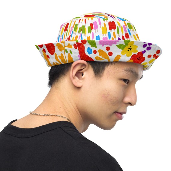 Reversible Pride Rainbow Liberty Floral Bucket Hats - Etsy display picture 3