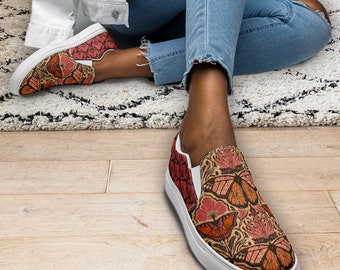 King of the Butterflies - Women&#39;s Slip On Canvas Sneaker