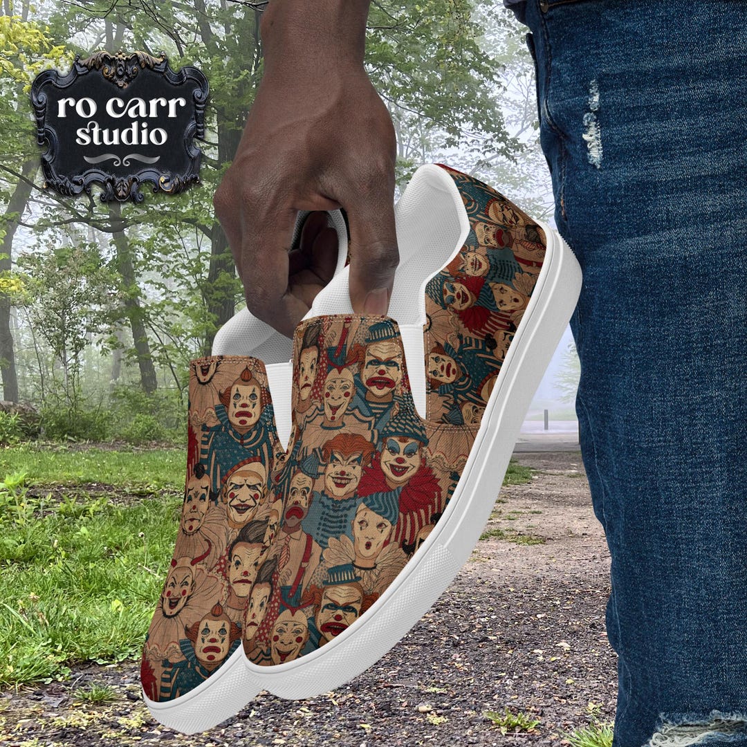 Satanic Devil Gothic Witch Men's Slip On Sneakers