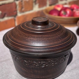 Large clay pot Ukrainian pottery Large clay cauldron for baking with a lid terracotta pot clay cooking pot kitchenwarе rustic terra cotta po