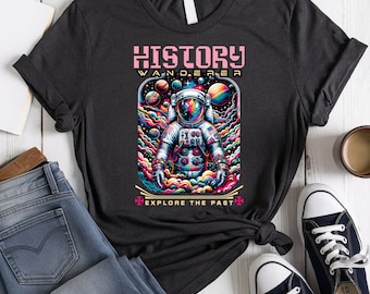 Camisa rosa para profesor de historia, regalo de historia, estudios sociales, tema espacial, regreso a la escuela, regalo de agradecimiento al maestro, camiseta amante de la historia