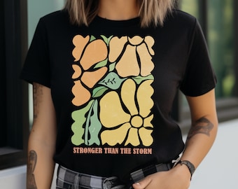 Groovy Floral Inspirational T Shirt, Inspirational Tee, Affirmation Shirt, Encouragement Tshirt, Summer Vibes Shirt, Beach Shirt, Retro