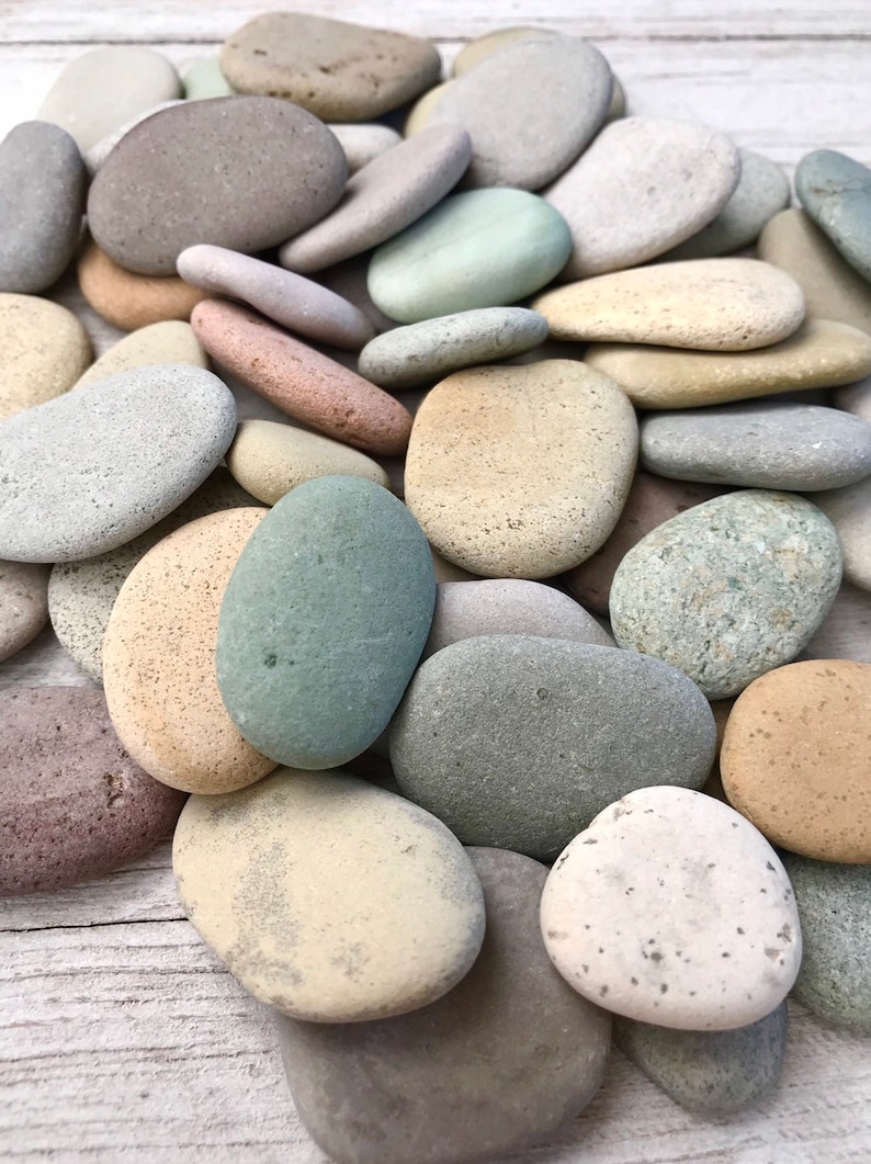 2 lbs Mosaic pebbles .75 to 2 Blessing stone Wedding Favor stone River rocks bulk Colorful stone Alaska River rocks Memorial image 2