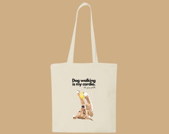 Tote bag chien avec sa balle