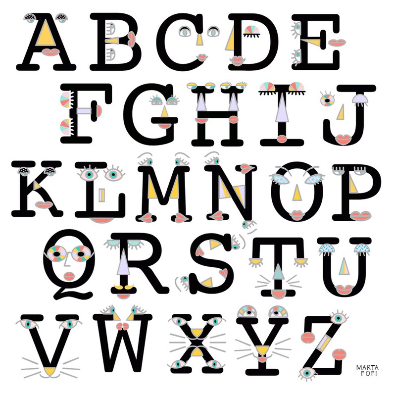 Alphabet letter b printable letter art poster etsy