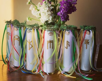 Beltane Maypole pillar candle
