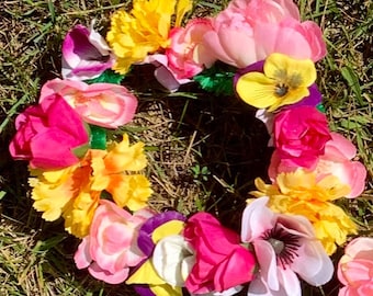 Flower crown wreath Renn Faire Beltane Pride