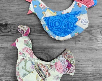 Kitchen chicken oven mitt upcycled vintage patchwork quilts
