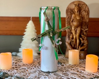 Imbolc altar ritual pagan candle
