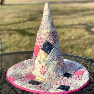Witch hat quilted patchwork vintage adult