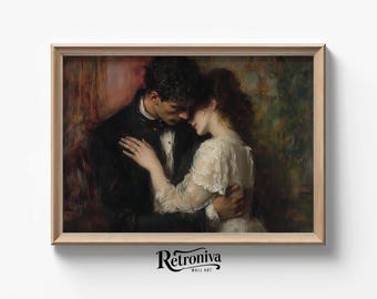 Longing Lovers Painting Vintage Victorian Couple Wall Art | Antique Romantic Wall Decor Love Art Print | Retroniva PRINTABLE Art CPL-008