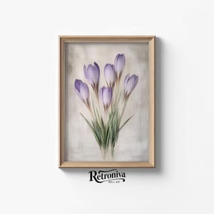 Antique Purple Tulips Painting Vintage Botanical Wall Art | Tulip Art Pint Floral Farmhouse Wall Decor | Retroniva PRINTABLE Art BTN-020