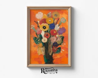 Vintage Victorian Botanical Painting Antique Abstract Wall Art | Flower Bouquet Print Floral Wall Decor | Retroniva PRINTABLE Art ABS-018