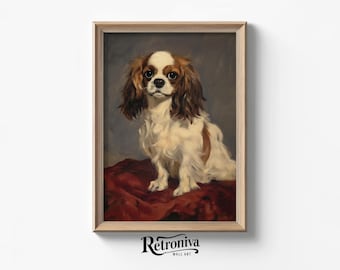 ヴィンテージ キャバリア キング チャールズ スパニエル プリント
