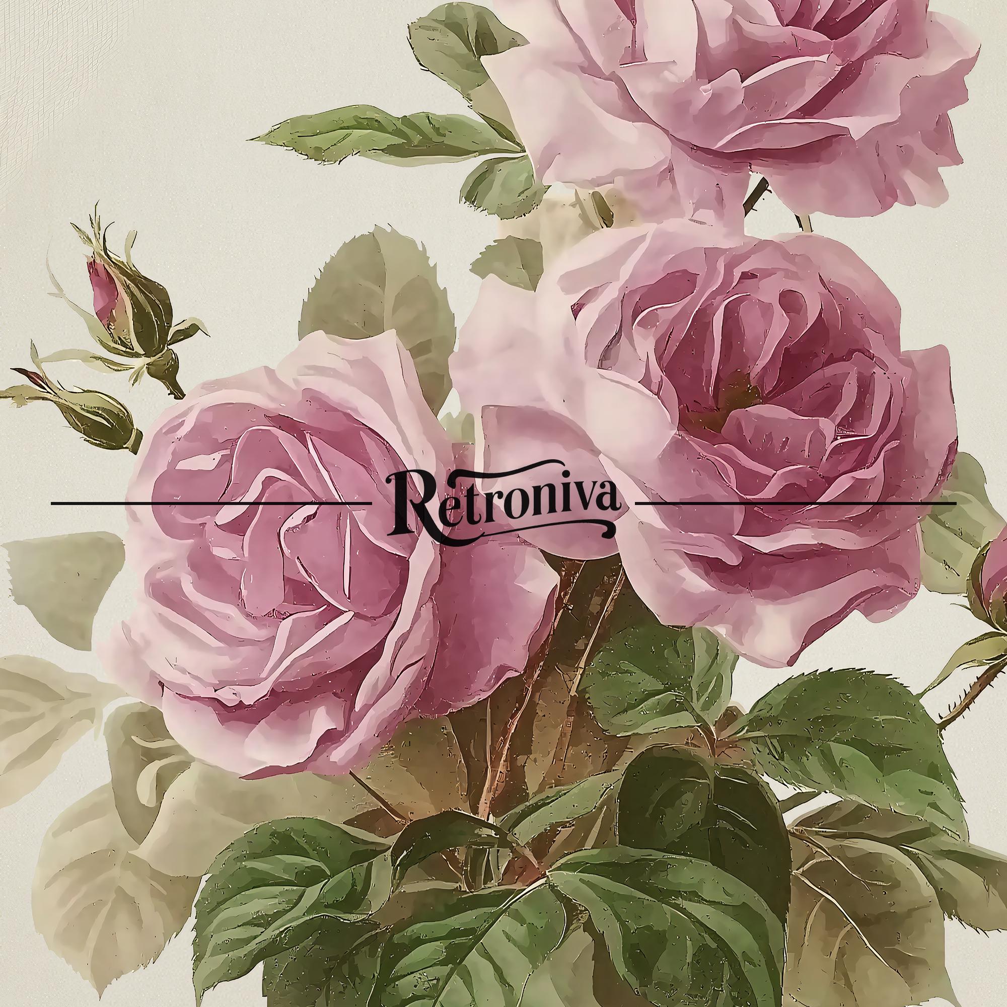 Vintage Pink Rose Botanical Art Print Antique Floral Cottagecore Wall ...