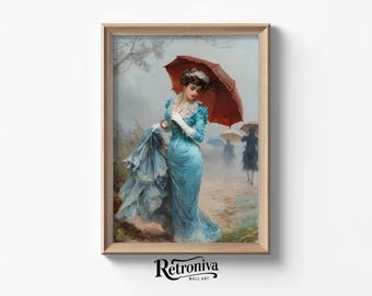 Woman Reading Portrait Vintage Victorian Oil Painting | Moody Portait Art Print Dark Academia Decor | Retroniva PRINTABLE Art PRT-024