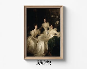 Victorian Young Women Painting Vintage People Portrait Wall Art | Woman Portrait Art Print | Retroniva PRINTABLE Art PRT-038