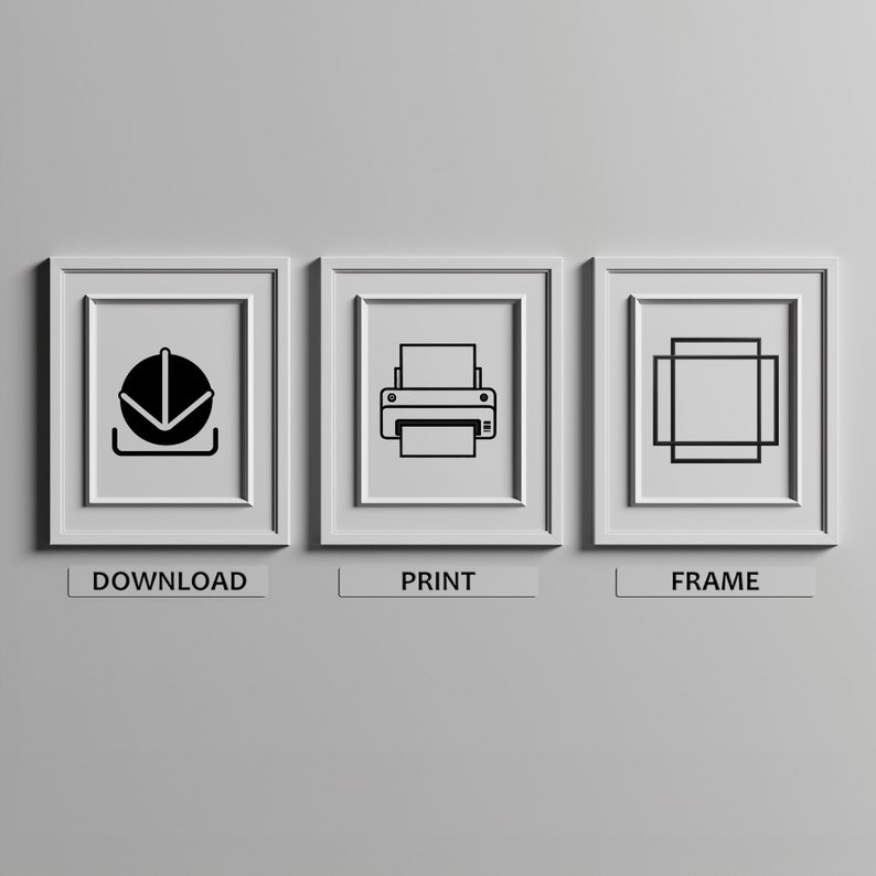 Pink and Blue Flower Sketch Print Set Floral Drawing Gallery Set