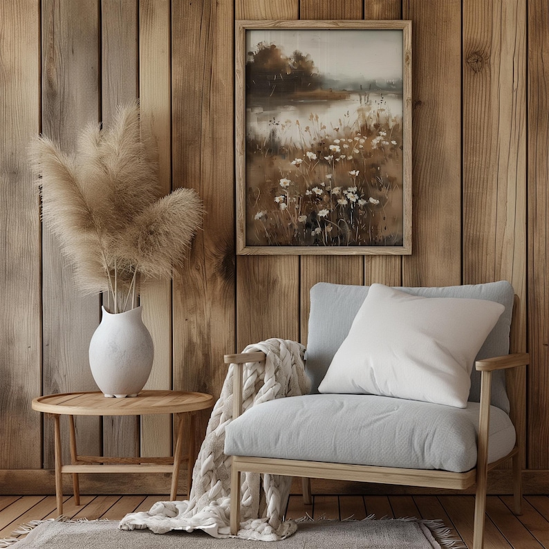 Rustic Autumn Wildflower Print | Vintage Fall Landscape Wall Art ...
