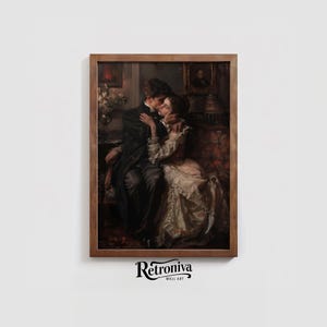 Victorian Romantic Couple Vintage Painting | Antique Dark Academia Art ...