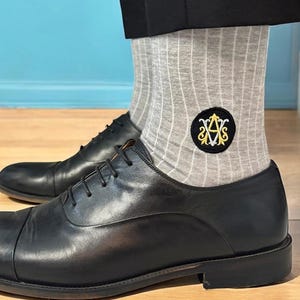 Custom Groomsmen Socks with Monogram, Personalized Wedding Socks with Initials, Embroidered Groomsmen Gift,Cotton Custom Name Socks Monogram