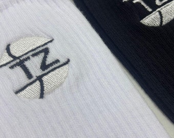 Personalized Embroidered Tennis Socks: Custom Initial Gift