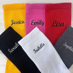 Personalized Name Socks: Custom Embroidered Cotton Blend Socks