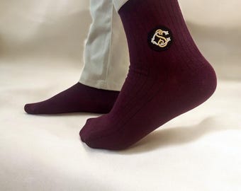 Monogram Groomsmen Socks, Embroidered Initials, Custom Wedding Gift