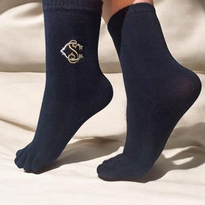 Custom Embroidered Toe Socks – Soft Cotton Blend, Personalized Gift
