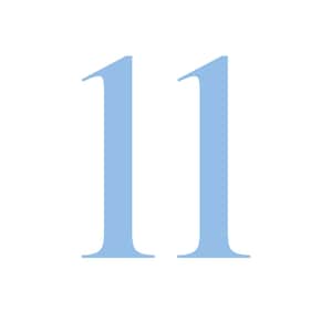 Carte dei numeri della tabella blu francese 11-20. Scarica digitalmente.