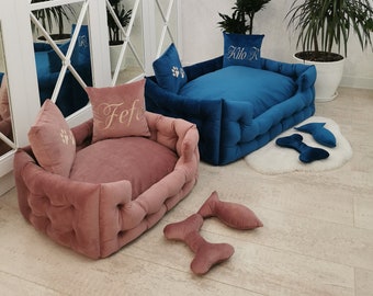 Pet Bed for Dog or Cat with Personalized Pillow, Luxury Pet Furniture Sofa, Dog or Cat Owner Gift, Pet Accessories and Supplies