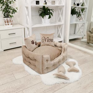 Scandinavian Design Dog Bed Personalized, Comfortable Handmade Dog Sofa, Modern Pet Bed Furniture for All Dogs, Various Colors Dog Beds