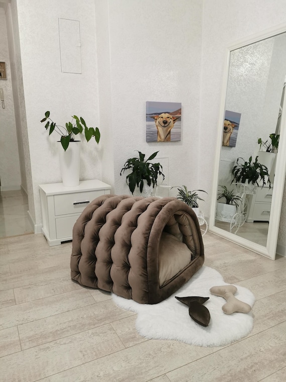 Custom Dog Bed or Indoor Dog House, Dog or Cat Owner Gift, Cozy Soft Dog House, Modern Pet Bed or House for Cats or Dogs