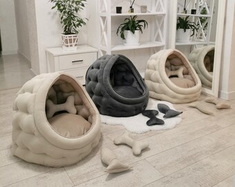 Indoor luxury dog and cat House, Dog or Cat Owner Gift, Cozy Soft Dog House, Modern House for Cats or Dogs