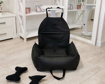 Luxury Dog car seat , puppy car bag, pet car journey bed, dog accessories supplies, small dog car carrier,eco leather car seat for tiny dog