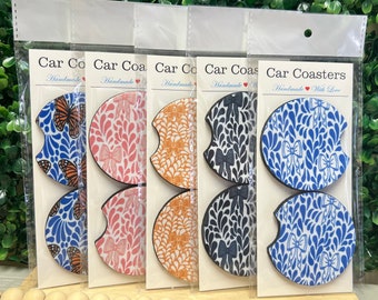 Ensemble de sous-verres Girly Car, sous-verres absorbants en néoprène, noeuds