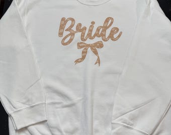 Bride to be!! Coquette Bow, Future Mrs., Wife, newly wed, cute sweater, bridal shower gifts, bachelorette, lace, Bride, wedding gift ideas.